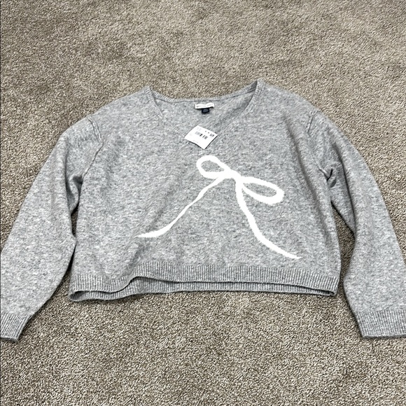 AEO Ribbon Cropped Sweater - Picture 1 of 3
